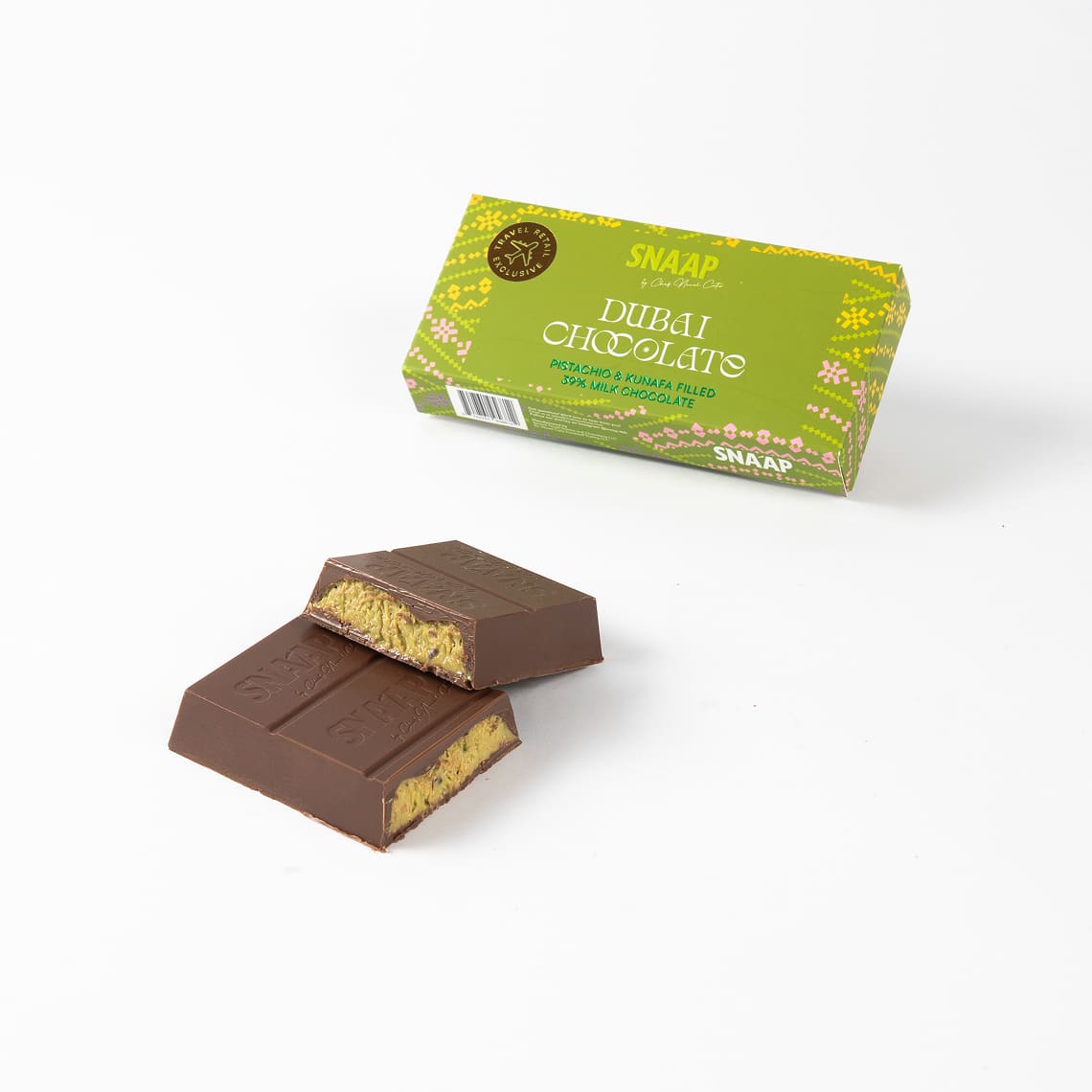 Dubai Chocolate – Pistachio & Kunafa (120g Duty Free Edition) — 39% Milk Chocolate
