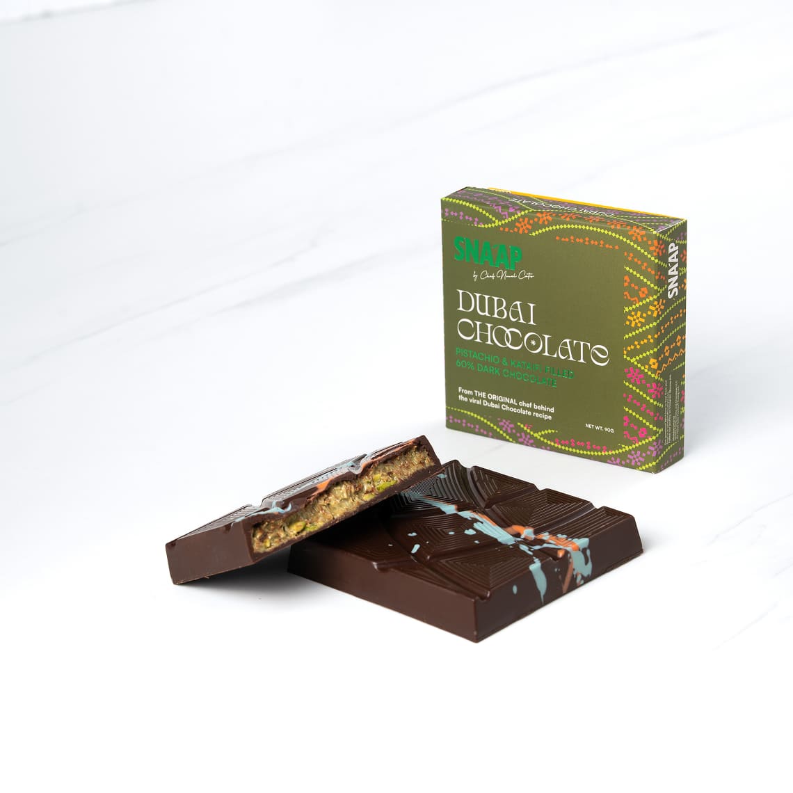 Dubai Chocolate – Pistachio & Kunafa Filled (90g) — Dark