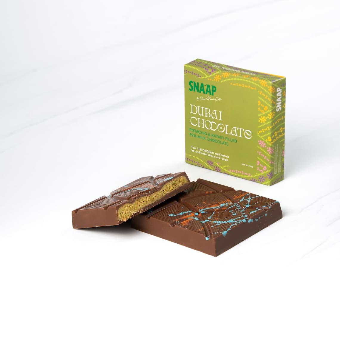Dubai Chocolate – Pistachio & Kunafa Filled (90g) — Milk
