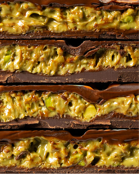 Dubai Chocolate – Pistachio & Kunafa Filled (90g) — Dark — detail 2